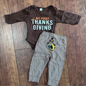 My First Thanksgiving outfit : 3-6 months - long sleeve onsie & pants